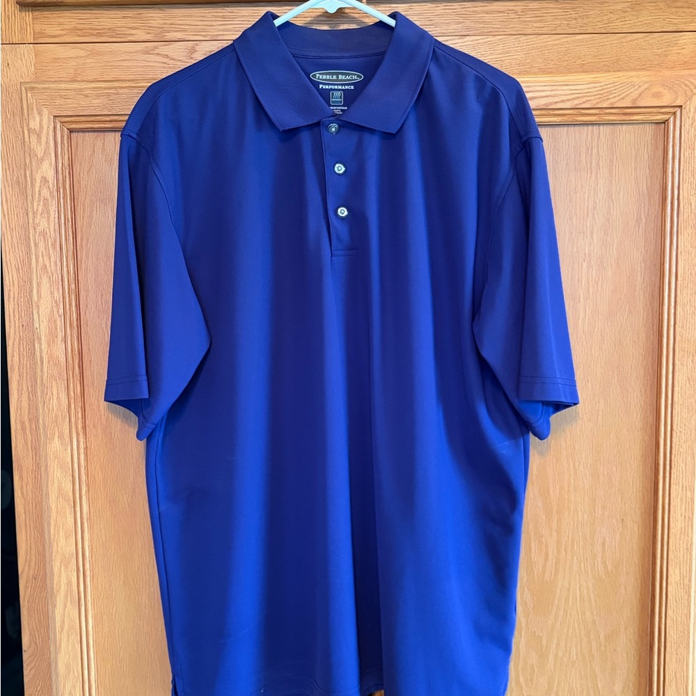 Pebble Beach Men's Purple (looks blue Performance Polo size XL